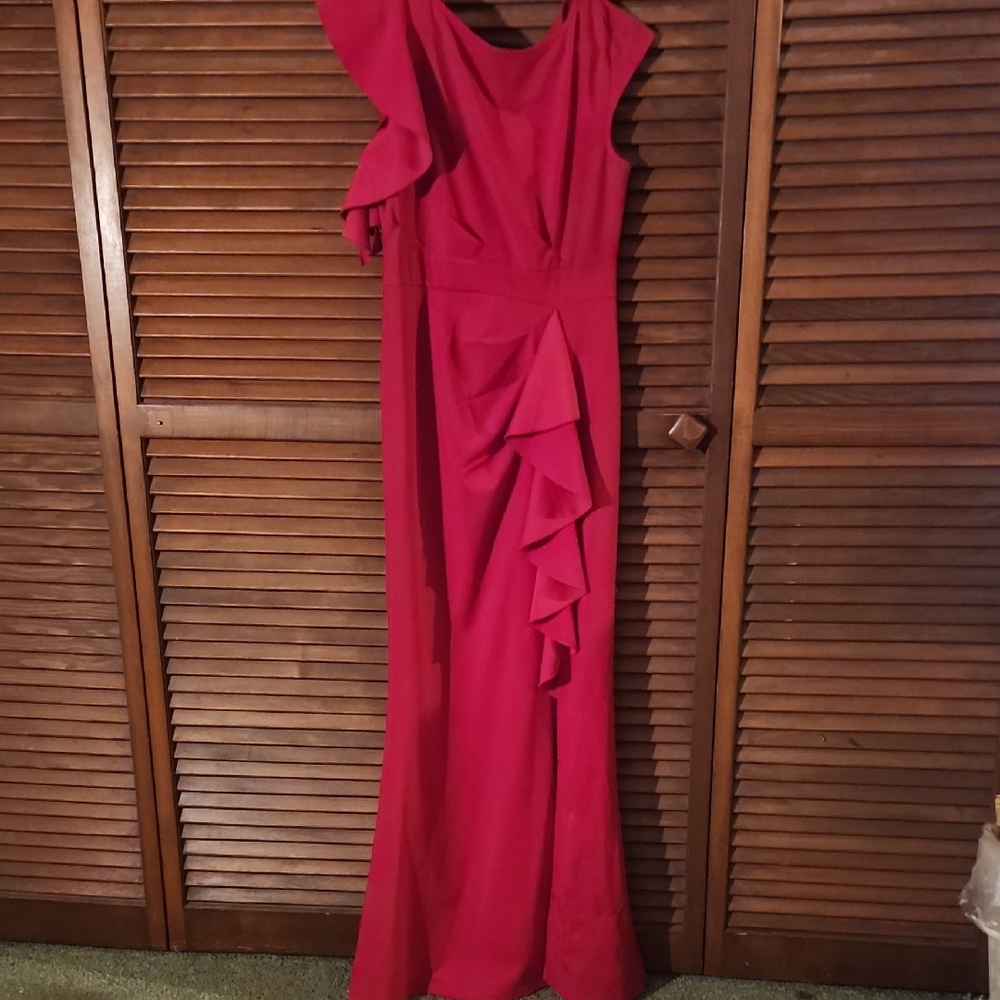 Chic One Shoulder Red Dress
